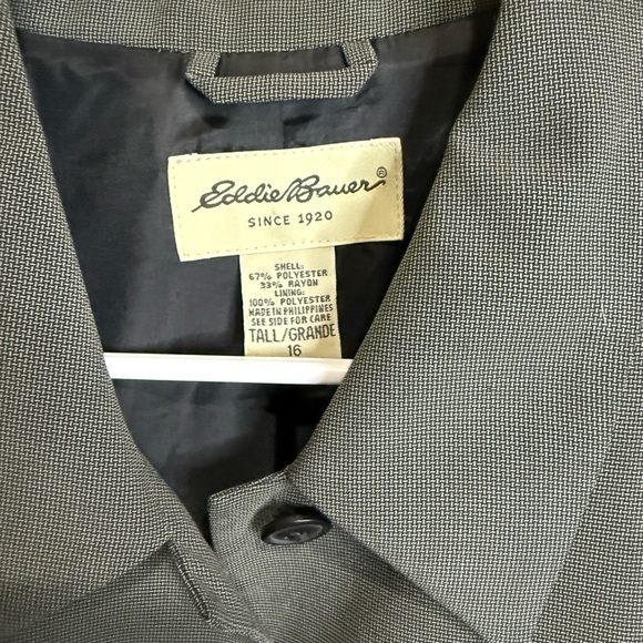 Eddie Bauer Blazer Womens 16 Tall Gray Tailored Jacket Career Business Casual - Picture 2 of 4